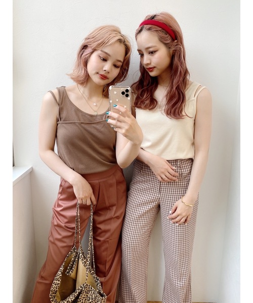 jumelle（ジュメロ）の「リブタンクトップ（タンクトップ・レディース・ベージュ/モカ・FREE）」の7枚目の写真