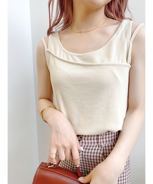 jumelle（ジュメロ）の「リブタンクトップ（タンクトップ・レディース・ベージュ/モカ・FREE）」の20枚目の写真