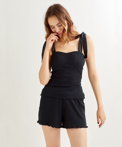 Chut！ INTIMATES（シュットインティメイツ）の「【ベイカー恵利沙コラボ】フレアパンツ (C347)（ルームウェア/パジャマ・レディース・ライトグレー/ブラック・M/L）」の14枚目の写真