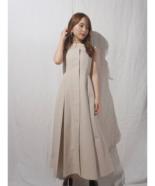 MERCURYDUO（マーキュリーデュオ）の「シャンブレーフレアジャンスカ（ワンピース・レディース・ベージュ/カーキ・SMALL/MEDIUM）」の10枚目の写真