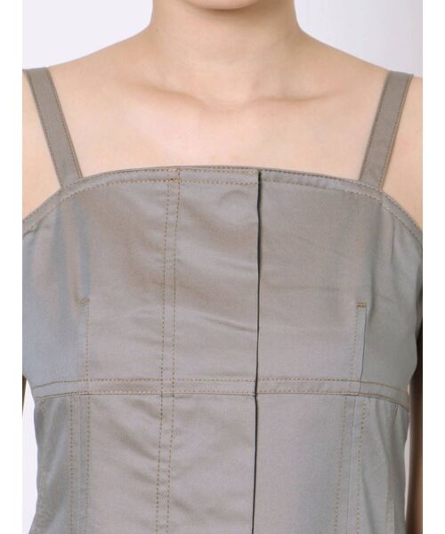 MERCURYDUO（マーキュリーデュオ）の「シャンブレーフレアジャンスカ（ワンピース・レディース・ベージュ/カーキ・SMALL/MEDIUM）」の6枚目の写真