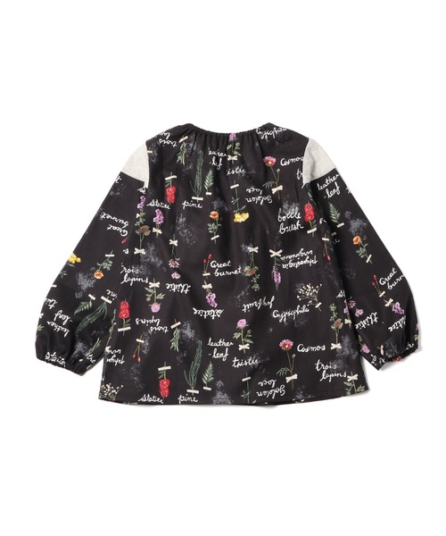 trois lapins kp（トロワラパンケーピー）の「フラワー＆ロゴ　オリジナルプリントのチュニック(100-130cm)（チュニック・キッズ・ブラック・120cm/100cm/110cm/130cm）」の4枚目の写真