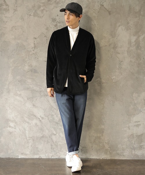 UNION STATION（ユニオンステーション）の「リップルベロアカットソー（カーディガン/ボレロ・メンズ・ブラック/グレー・LL/M/L）」の14枚目の写真