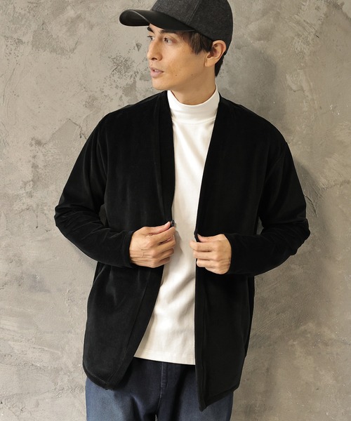 UNION STATION（ユニオンステーション）の「リップルベロアカットソー（カーディガン/ボレロ・メンズ・ブラック/グレー・LL/M/L）」の15枚目の写真