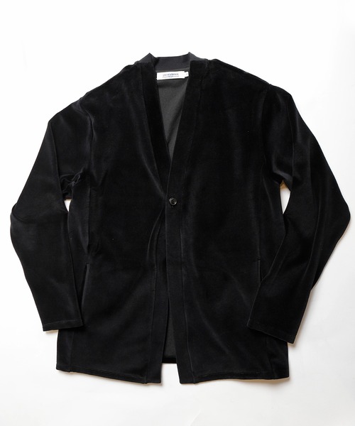 UNION STATION（ユニオンステーション）の「リップルベロアカットソー（カーディガン/ボレロ・メンズ・ブラック/グレー・LL/M/L）」の3枚目の写真
