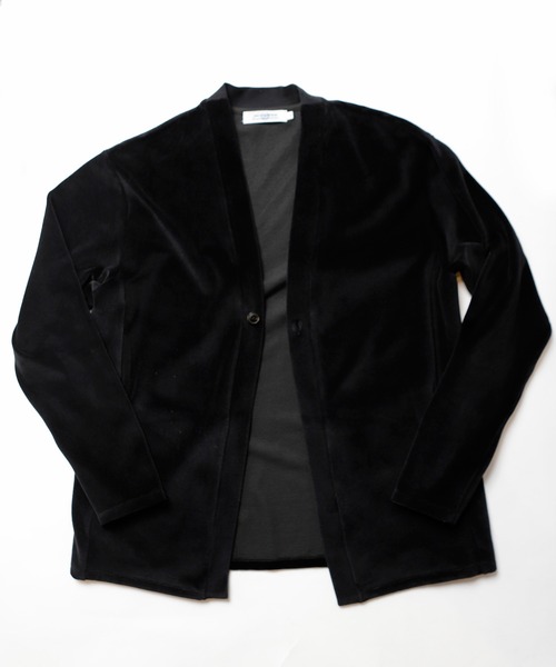 UNION STATION（ユニオンステーション）の「リップルベロアカットソー（カーディガン/ボレロ・メンズ・ブラック/グレー・LL/M/L）」の9枚目の写真