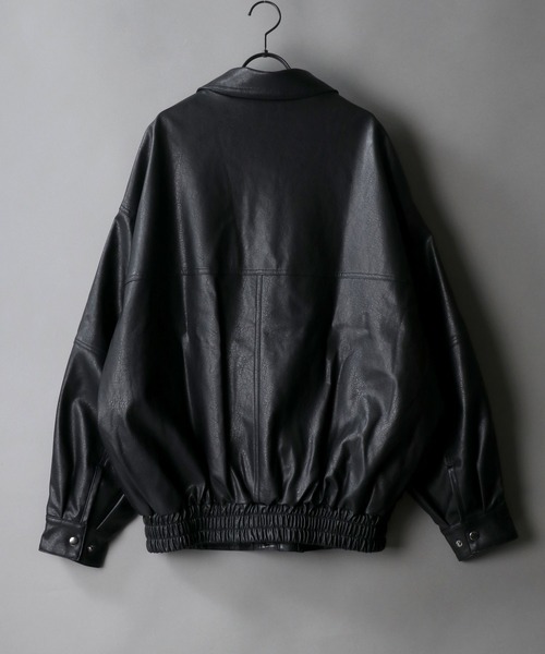 SITRY（シトリー）の「synthetic leather Big jacket/フェイクレザー ビッグジャケット（ブルゾン・メンズ・ブラック・M/L）」の5枚目の写真