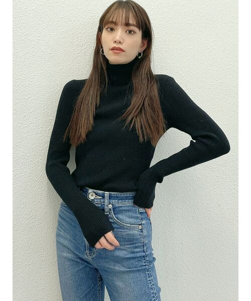 GYDA（ジェイダ）の「リブタートルニットTOPS（ニット/セーター・レディース・ブラック/ベージュ/オフホワイト・FREE）」の11枚目の写真