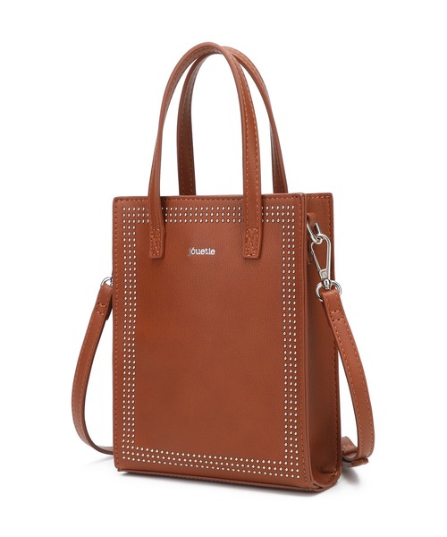 jouetie（ジュエティ）の「【jouetie/ジュエティ】　マイクロスタッズ　ミニトートバッグ（ショルダーバッグ・レディース・ブラック/ダークグリーン/ネイビー/ブラウン/オリーブ/ピンク/シルバー/ゴールド/アイボリー/ラベンダー/ベージュ系その他/キャメル/ワイン・FREE）」の14枚目の写真