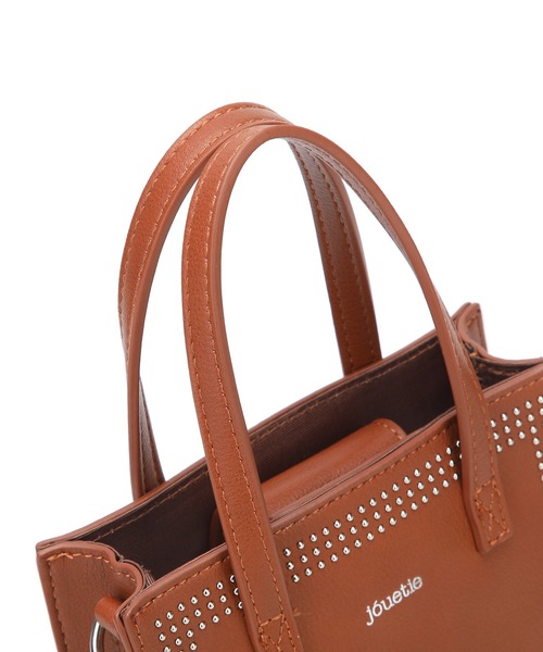 jouetie（ジュエティ）の「【jouetie/ジュエティ】　マイクロスタッズ　ミニトートバッグ（ショルダーバッグ・レディース・ブラック/ダークグリーン/ネイビー/ブラウン/オリーブ/ピンク/シルバー/ゴールド/アイボリー/ラベンダー/ベージュ系その他/キャメル/ワイン・FREE）」の20枚目の写真