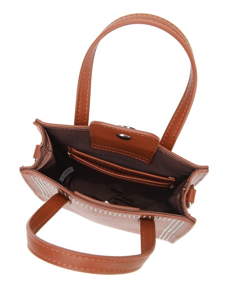 jouetie（ジュエティ）の「【jouetie/ジュエティ】　マイクロスタッズ　ミニトートバッグ（ショルダーバッグ・レディース・ブラック/ダークグリーン/ネイビー/ブラウン/オリーブ/ピンク/シルバー/ゴールド/アイボリー/ラベンダー/ベージュ系その他/キャメル/ワイン・FREE）」の15枚目の写真