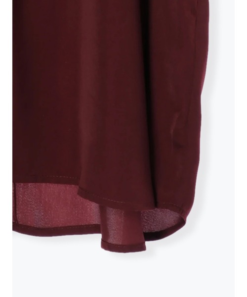 Te chichi(テチチ)の「サテンスタンドカラーブラウス(シャツ/ブラウス・レディース・チャコール/ボルドー/モカ・フリ-)」の11枚目の写真