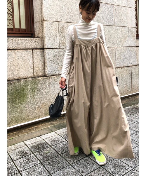 Cotton wide silhouette allinone（つなぎ/オールインワン