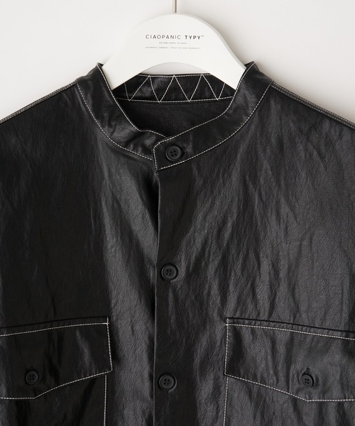 CIAOPANIC TYPY（チャオパニックティピー）の「フェイクレザー CPOシャツジャケット（シャツ/ブラウス・メンズ・ブラック・M/L）」の8枚目の写真