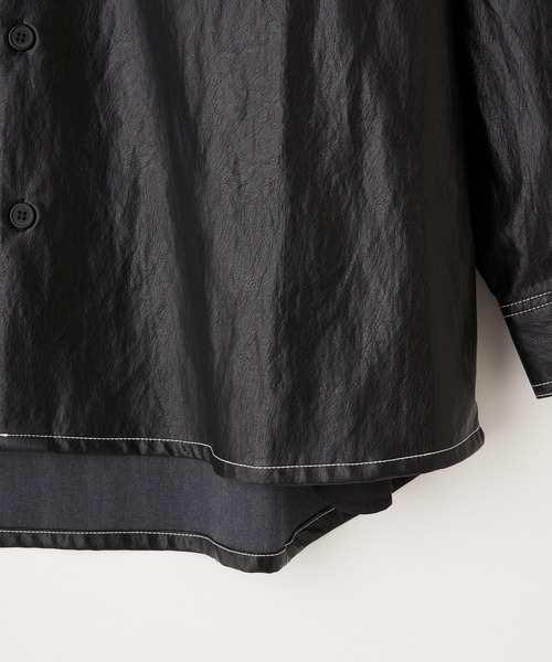 CIAOPANIC TYPY（チャオパニックティピー）の「フェイクレザー CPOシャツジャケット（シャツ/ブラウス・メンズ・ブラック・M/L）」の10枚目の写真