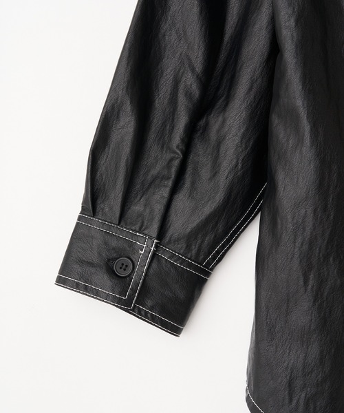 CIAOPANIC TYPY（チャオパニックティピー）の「フェイクレザー CPOシャツジャケット（シャツ/ブラウス・メンズ・ブラック・M/L）」の12枚目の写真