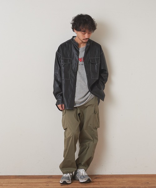 CIAOPANIC TYPY（チャオパニックティピー）の「フェイクレザー CPOシャツジャケット（シャツ/ブラウス・メンズ・ブラック・M/L）」の5枚目の写真