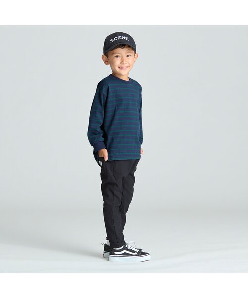 BREEZE（ブリーズ）の「ボーダーTシャツ（Tシャツ/カットソー・キッズ・レインボー/ベージュ/ネイビー/ブラック・110/130/140/150/100/120/90/80）」の11枚目の写真