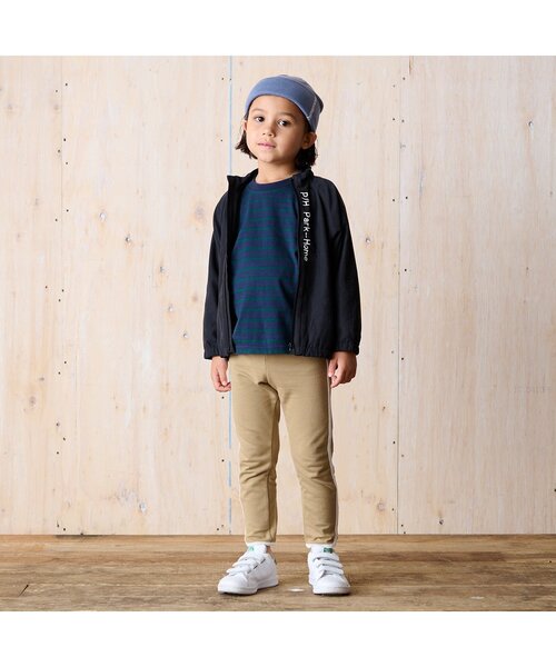 BREEZE（ブリーズ）の「ボーダーTシャツ（Tシャツ/カットソー・キッズ・レインボー/ベージュ/ネイビー/ブラック・110/130/140/150/100/120/90/80）」の13枚目の写真