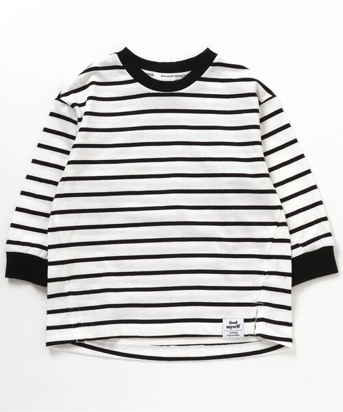 BREEZE（ブリーズ）の「ボーダーTシャツ（Tシャツ/カットソー・キッズ・レインボー/ベージュ/ネイビー/ブラック・110/130/140/150/100/120/90/80）」の15枚目の写真