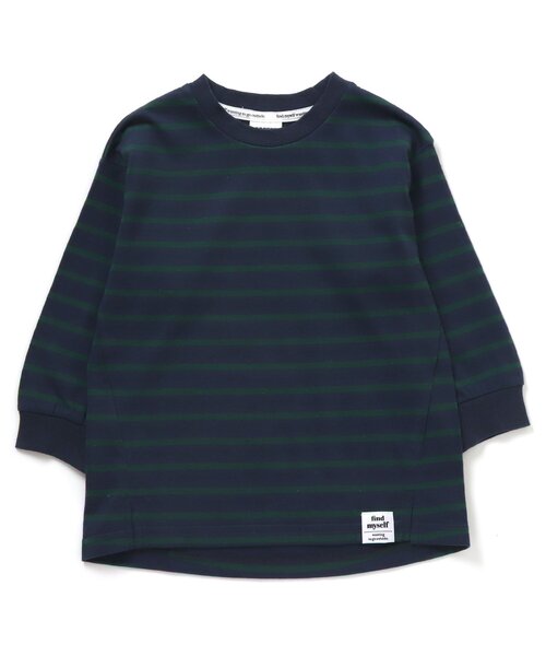 BREEZE（ブリーズ）の「ボーダーTシャツ（Tシャツ/カットソー・キッズ・レインボー/ベージュ/ネイビー/ブラック・110/130/140/150/100/120/90/80）」の14枚目の写真