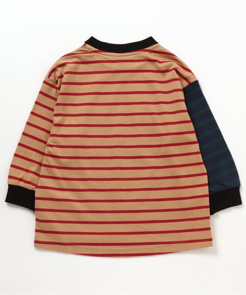 BREEZE（ブリーズ）の「ボーダーTシャツ（Tシャツ/カットソー・キッズ・レインボー/ベージュ/ネイビー/ブラック・110/130/140/150/100/120/90/80）」の19枚目の写真
