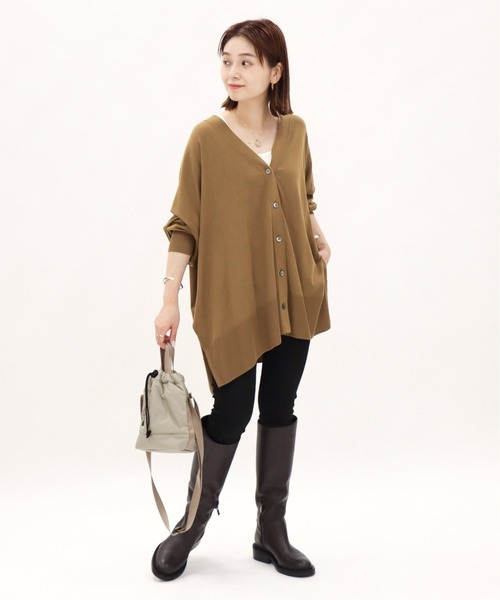 JOURNAL STANDARD（ジャーナルスタンダード）の「■■ハイツイストコットンポンチョカーディガン◆2（カーディガン/ボレロ・レディース・ブラック/カーキ/グレー・FREE）」の4枚目の写真