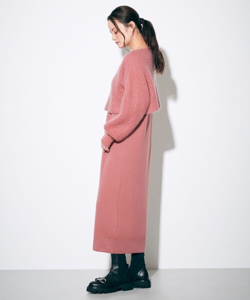 Diagram(ダイアグラム)の「ショートトップセットニットワンピース(ワンピース・レディース・ベージュ/ピンク・36)」の10枚目の写真