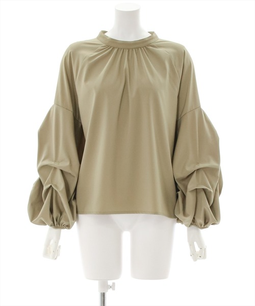 clear（クリア）の「バンドカラーボリュームスリーブブラウス（シャツ/ブラウス・レディース・ブラック/ベージュ/オフホワイト/グリーン/アイボリー・F）」の4枚目の写真