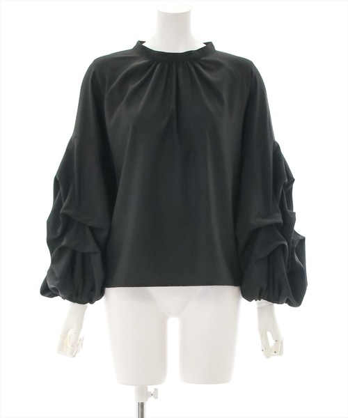 clear（クリア）の「バンドカラーボリュームスリーブブラウス（シャツ/ブラウス・レディース・ブラック/ベージュ/オフホワイト/グリーン/アイボリー・F）」の3枚目の写真