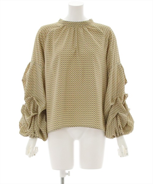 clear（クリア）の「バンドカラーボリュームスリーブブラウス（シャツ/ブラウス・レディース・ブラック/ベージュ/オフホワイト/グリーン/アイボリー・F）」の22枚目の写真