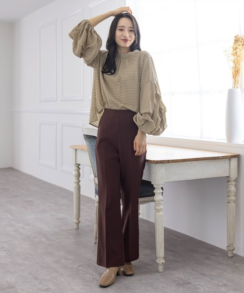 clear（クリア）の「バンドカラーボリュームスリーブブラウス（シャツ/ブラウス・レディース・ブラック/ベージュ/オフホワイト/グリーン/アイボリー・F）」の13枚目の写真