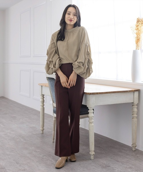 clear（クリア）の「バンドカラーボリュームスリーブブラウス（シャツ/ブラウス・レディース・ブラック/ベージュ/オフホワイト/グリーン/アイボリー・F）」の6枚目の写真