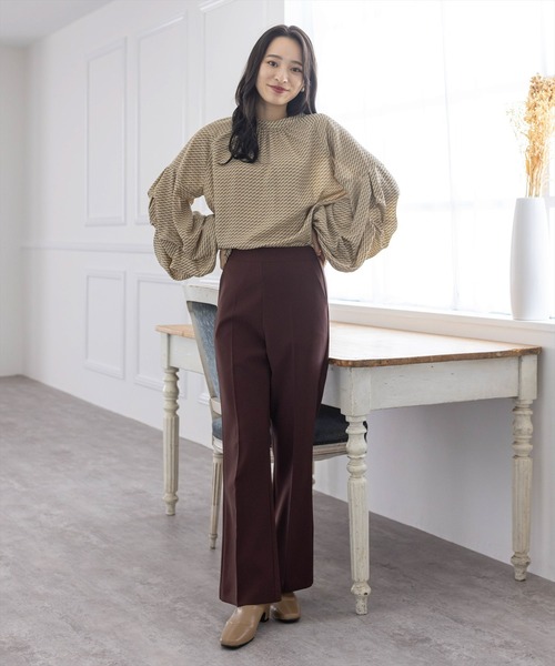 clear（クリア）の「バンドカラーボリュームスリーブブラウス（シャツ/ブラウス・レディース・ブラック/ベージュ/オフホワイト/グリーン/アイボリー・F）」の18枚目の写真