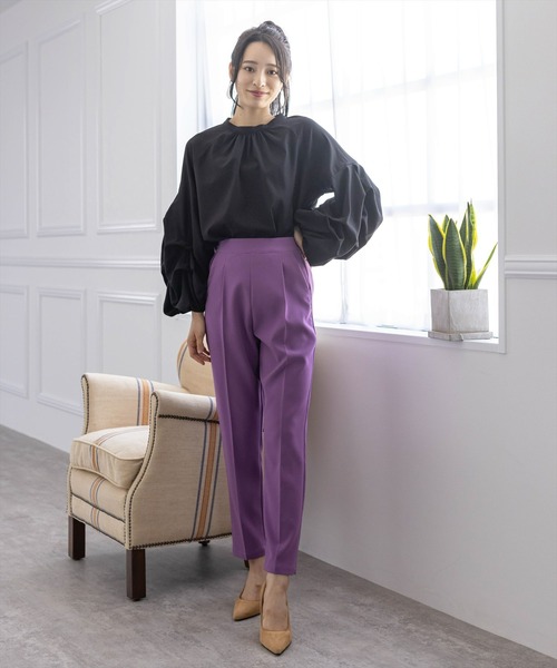 clear（クリア）の「バンドカラーボリュームスリーブブラウス（シャツ/ブラウス・レディース・ブラック/ベージュ/オフホワイト/グリーン/アイボリー・F）」の14枚目の写真