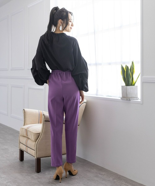 clear（クリア）の「バンドカラーボリュームスリーブブラウス（シャツ/ブラウス・レディース・ブラック/ベージュ/オフホワイト/グリーン/アイボリー・F）」の7枚目の写真