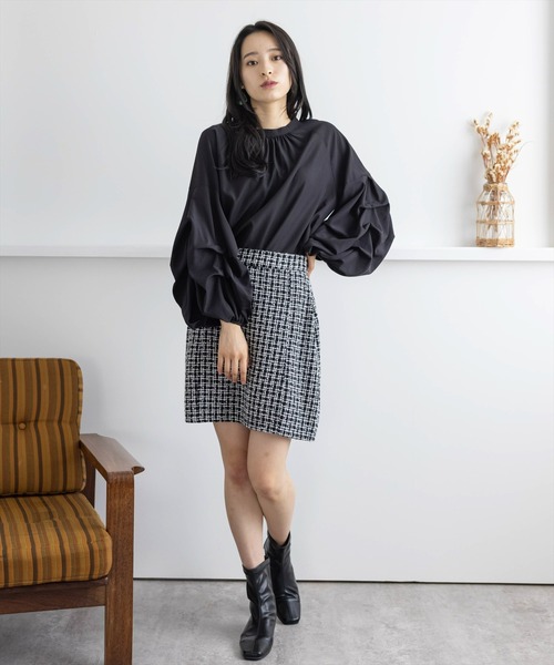 clear（クリア）の「バンドカラーボリュームスリーブブラウス（シャツ/ブラウス・レディース・ブラック/ベージュ/オフホワイト/グリーン/アイボリー・F）」の20枚目の写真