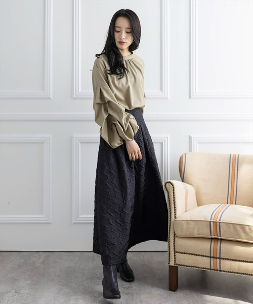 clear（クリア）の「バンドカラーボリュームスリーブブラウス（シャツ/ブラウス・レディース・ブラック/ベージュ/オフホワイト/グリーン/アイボリー・F）」の16枚目の写真