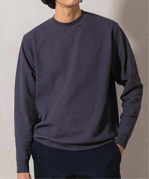 EDIFICE（エディフィス）の「《ウォッシャブル》コットンアクリル クルーネックニット（ニット/セーター・メンズ・ライトグレー/カーキ/ダークブルー/ブラウン系その他・SMALL/MEDIUM/LARGE）」の4枚目の写真