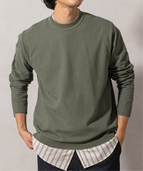 EDIFICE（エディフィス）の「《ウォッシャブル》コットンアクリル クルーネックニット（ニット/セーター・メンズ・ライトグレー/カーキ/ダークブルー/ブラウン系その他・SMALL/MEDIUM/LARGE）」の3枚目の写真