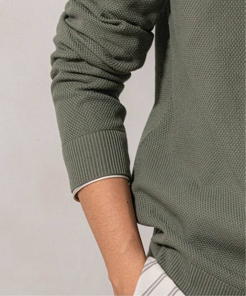 EDIFICE（エディフィス）の「《ウォッシャブル》コットンアクリル クルーネックニット（ニット/セーター・メンズ・ライトグレー/カーキ/ダークブルー/ブラウン系その他・SMALL/MEDIUM/LARGE）」の14枚目の写真