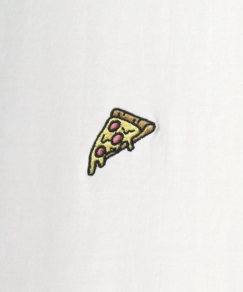 Lazar（ラザル）の「Pizza ＆ Hamburger 別注 ビッグシルエット ワンポイント 刺繍 袖プリント ロングスリーブTシャツ（Tシャツ/カットソー・メンズ・ホワイト/ブラック/ベージュ/ブルー/グリーン/ホワイト系その他/ブラック系その他/ブルーグリーン・LL/M/L）」の19枚目の写真