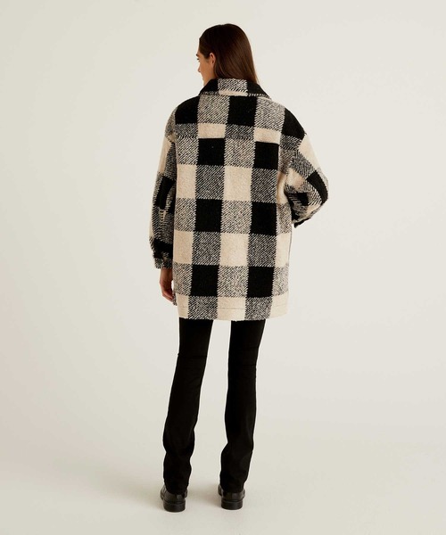 UNITED COLORS OF BENETTON チェックチェスターコート 美品 UNITED COLORS OF BENETTON チェックチェスターコート 美品