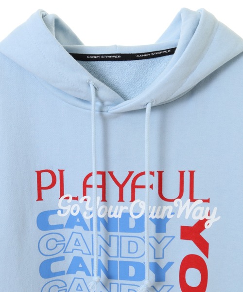 Candy Stripper（キャンディストリッパー）の「PLAYFUL SWEAT HOODIE（パーカー・レディース・ライトブルー/ブラック/アイボリー/ピンク・2）」の5枚目の写真