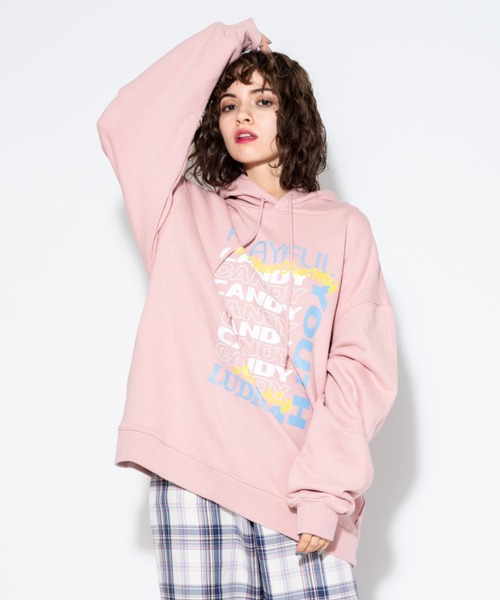 Candy Stripper（キャンディストリッパー）の「PLAYFUL SWEAT HOODIE（パーカー・レディース・ライトブルー/ブラック/アイボリー/ピンク・2）」の14枚目の写真