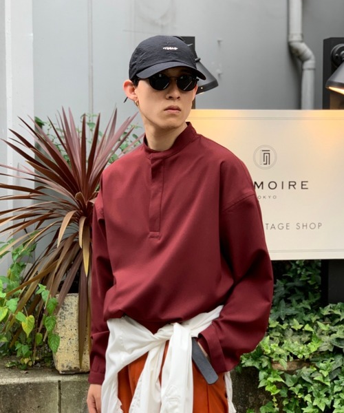 Toironier(トワロニエ)の「Toironier/トワロニエ/Mao Blousing/マオブラウジング(シャツ/ブラウス・メンズ・ワイン/チャコール・FREE)」の1枚目の写真
