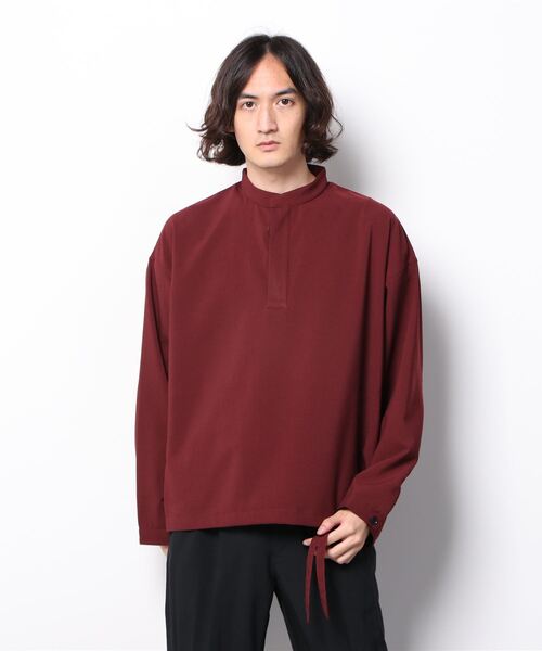 Toironier(トワロニエ)の「Toironier/トワロニエ/Mao Blousing/マオブラウジング(シャツ/ブラウス・メンズ・ワイン/チャコール・FREE)」の13枚目の写真
