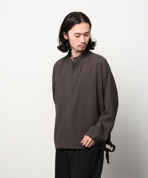 Toironier(トワロニエ)の「Toironier/トワロニエ/Mao Blousing/マオブラウジング(シャツ/ブラウス・メンズ・ワイン/チャコール・FREE)」の14枚目の写真