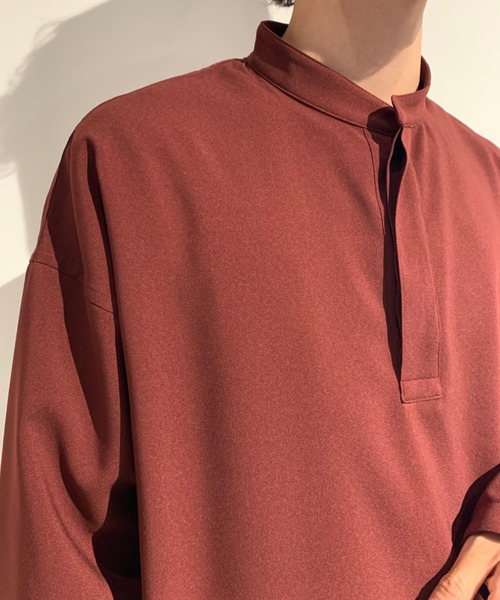 Toironier(トワロニエ)の「Toironier/トワロニエ/Mao Blousing/マオブラウジング(シャツ/ブラウス・メンズ・ワイン/チャコール・FREE)」の7枚目の写真