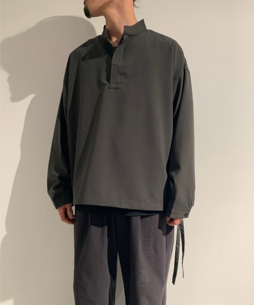 Toironier(トワロニエ)の「Toironier/トワロニエ/Mao Blousing/マオブラウジング(シャツ/ブラウス・メンズ・ワイン/チャコール・FREE)」の9枚目の写真